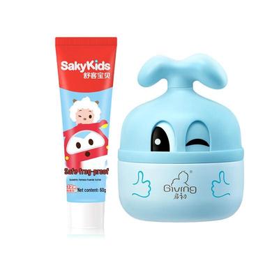 Набор детской клубничной зубной пасты Saky Kids и детского крема "Снежный бархат"