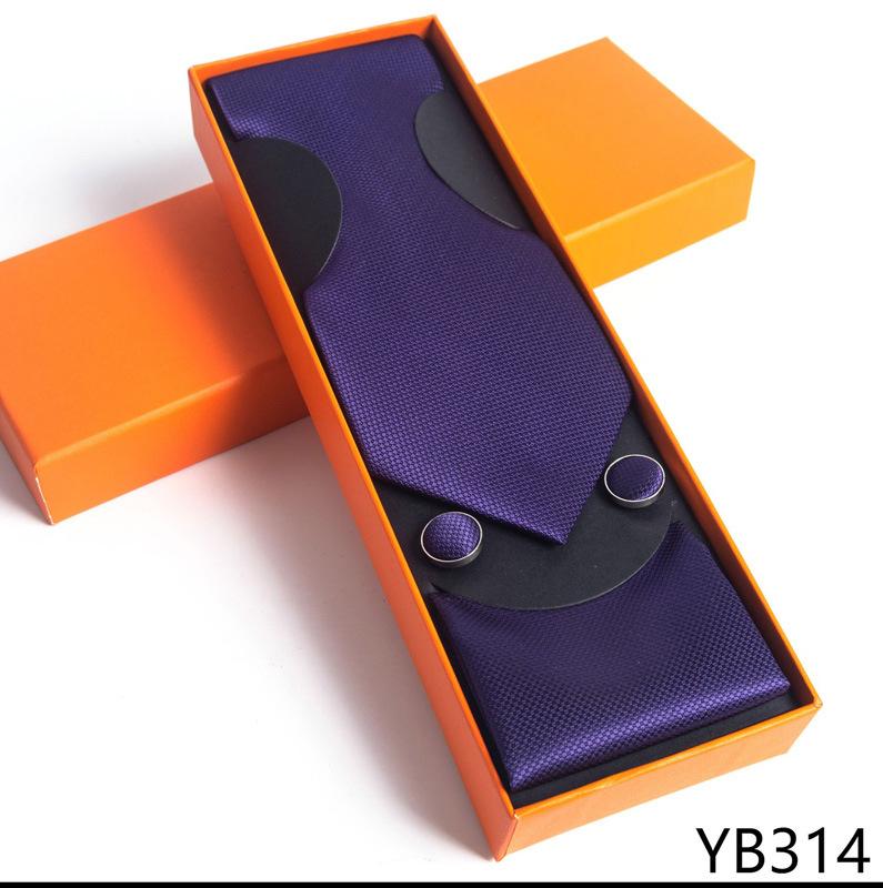 Мужской галстук с квадратной манжетой, подарочный набор в деловой повседневной оранжевой подарочной коробке