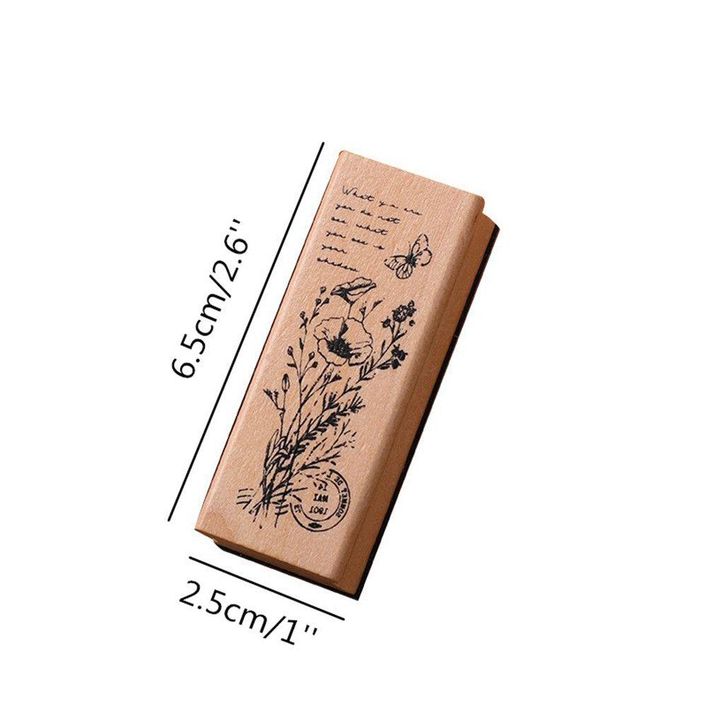 Поделки Сделай сам Винтажные Штампы для Девочек Штампы Растения Дерева Деревянные Резиновые Штампы