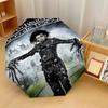 Edward Scissorhands Windproof Auto 8 Rib Folding Umbrella Portable Outdoor Parasol