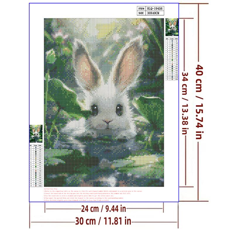 5d DIY Diamond Painting Cross Stitch Cartoon Animal Rabbit Diamond Embroidery Mosaic Full Round Drill Home Decor Arts
