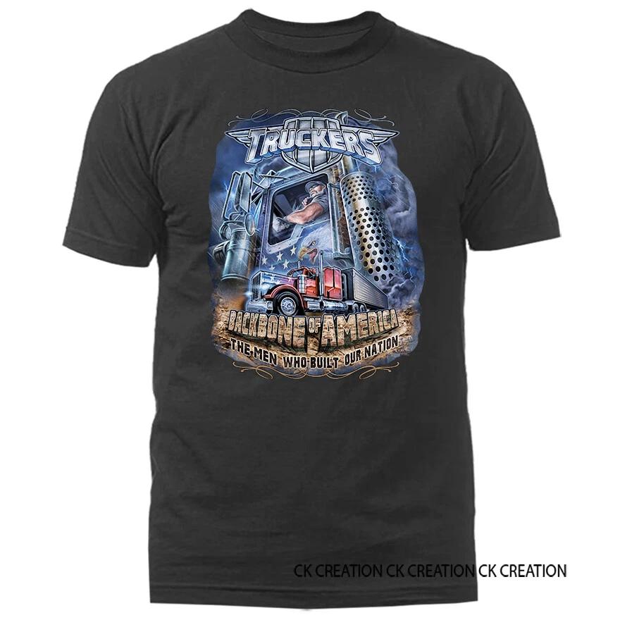 Truckers Backbone of America American Pride Patriot Patriotic Graphic T-shirt