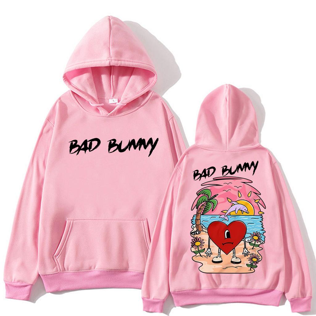 Худи с принтом альбома рэпера Bad Bunny "Un Verano Sin Ti" для мужчин и женщин, модная эстетичная толстовка, свободный флисовый повседневный пуловер