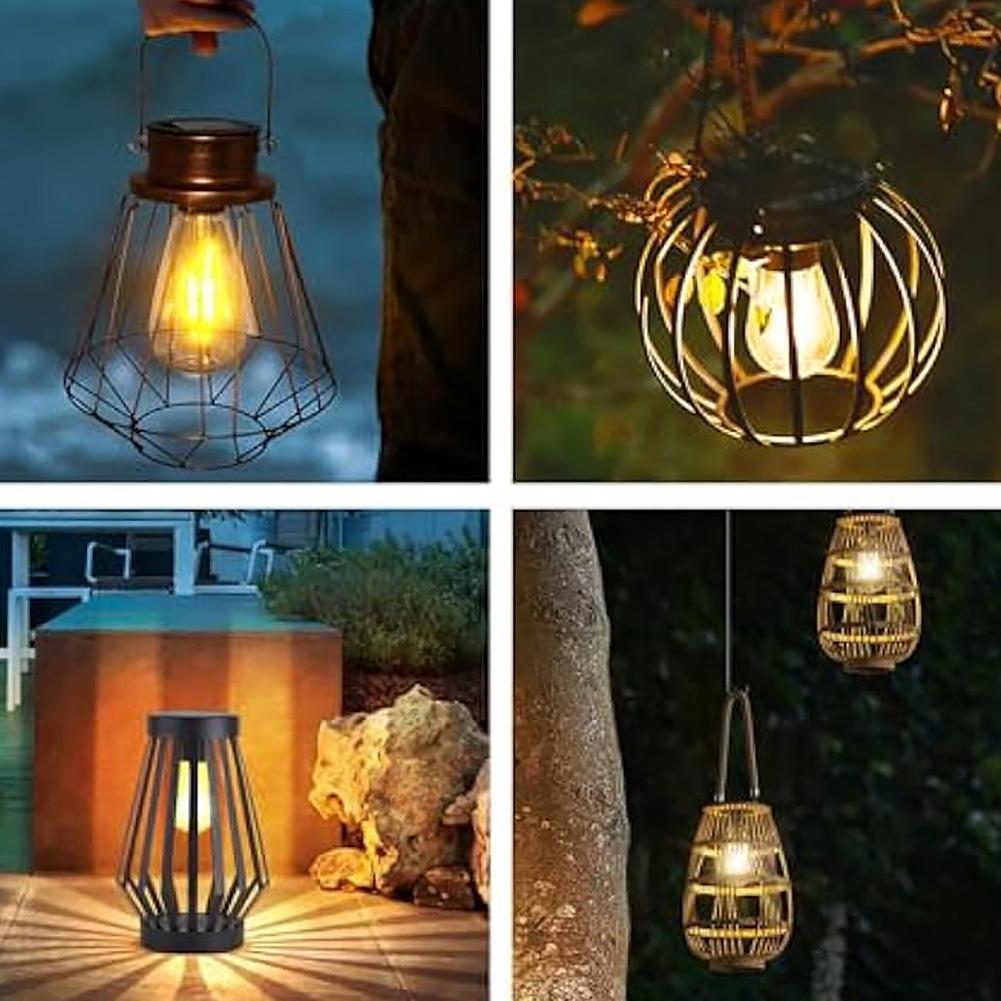 Solar Lamp Base with LED Bulb Atmosphere Decorate Light Holder Anto On & Off Courtyard Light Base for Outdoor Camping Picnic