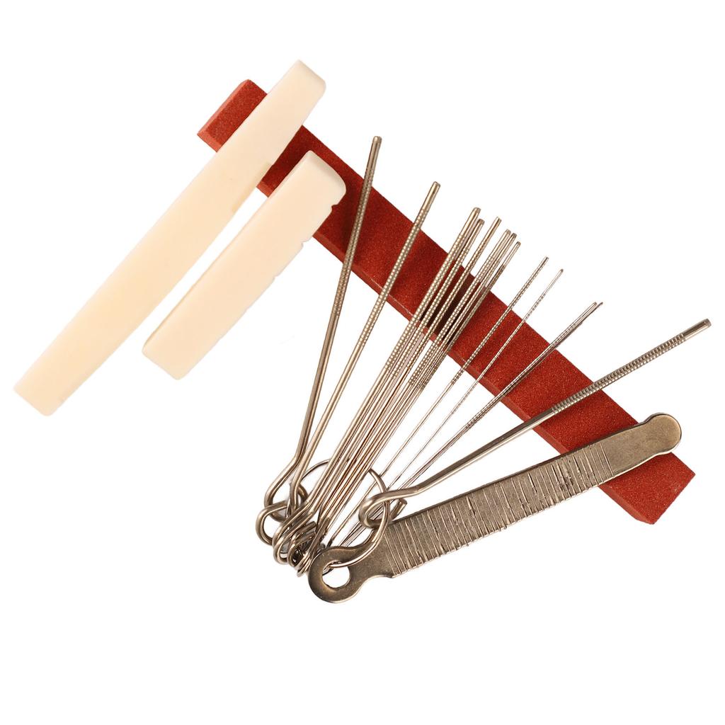 Guitar File Set Metal Stone Guitar File Needle with Nut Saddle for Forming Copying Repair Maintenance