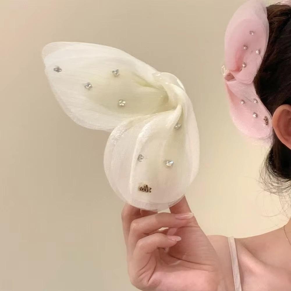 Rhinestone Hair Claw Large Shark Clip Sweet Elegant Butterfly Hair Clip Party Use