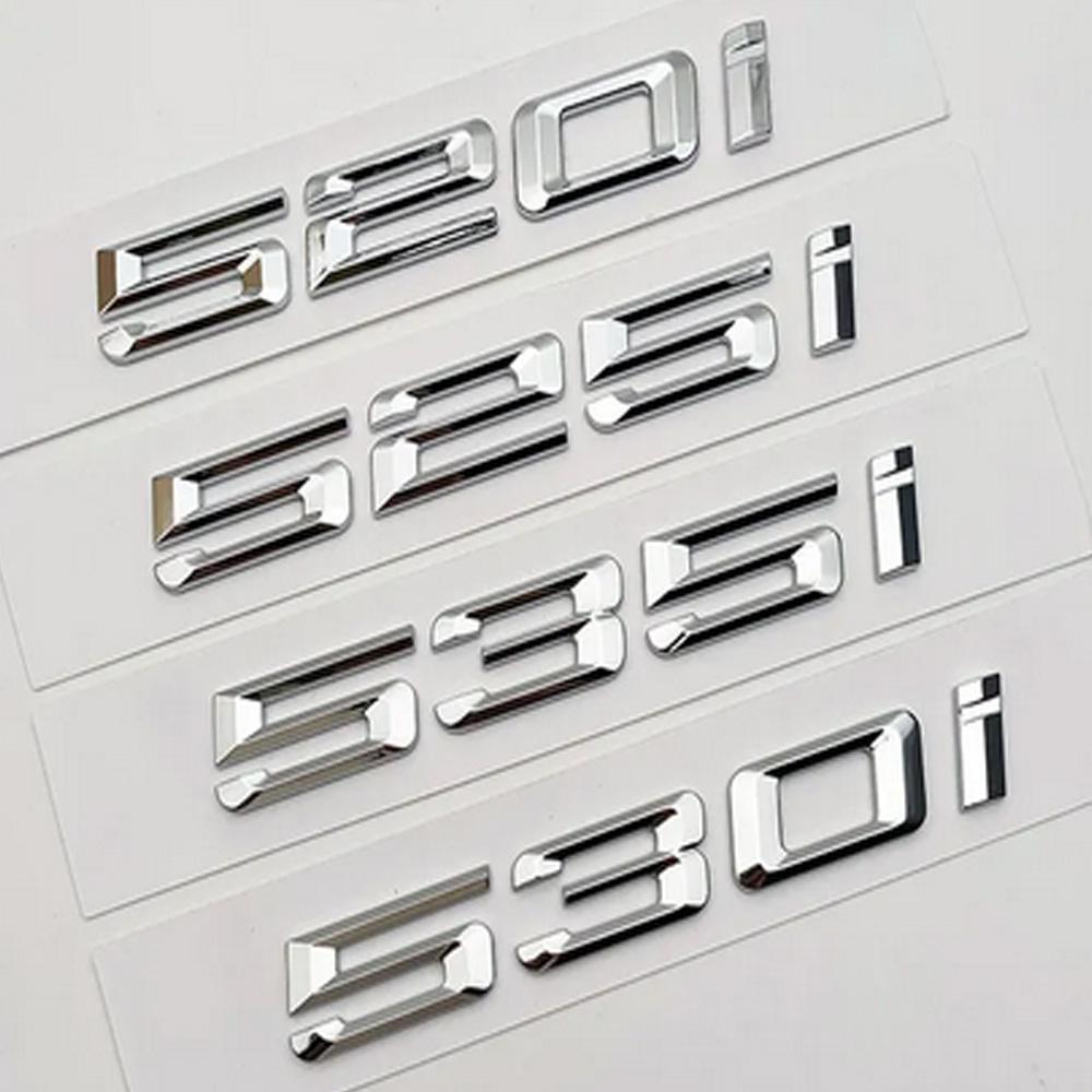 Car ABS 3D Silver Trunk Letter Badge Sticker For BMW E60 E34 F10 G30 E39 520i 525i 528i 535i 540i 545i 530i Logo Accessory