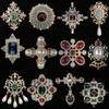 Vintage Palace Style Women Girls Fashion Crystal Cross Brooch Badges Design Broque Lady Banquet Party Pin Jewelry Buckles