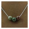 Stones and Minerals. 3 Unakite 8mm Pearl Necklace Stainless Steel Chain.