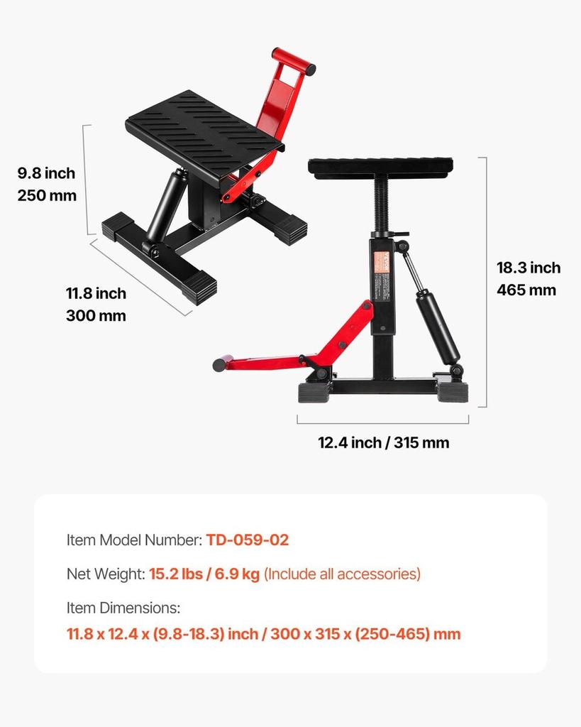 Dirt Bike Lift Stand 440 LBS Adjustable Hydraulic Motorcycle Lift Jack