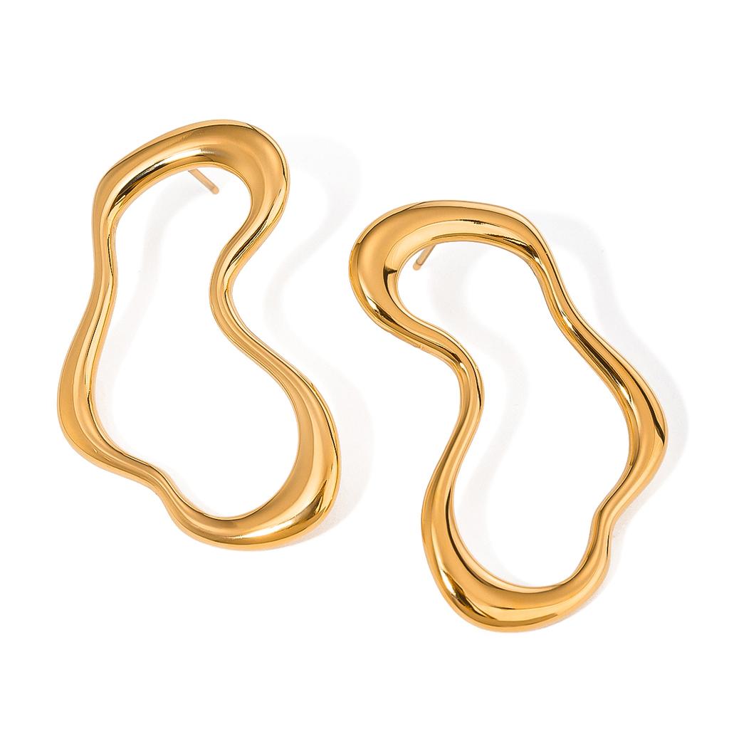Yori Stylish Creative Special Shaped Hollow Earrings for Women Metal High Quality Fashion Statement Jewelry Party Gift 2024