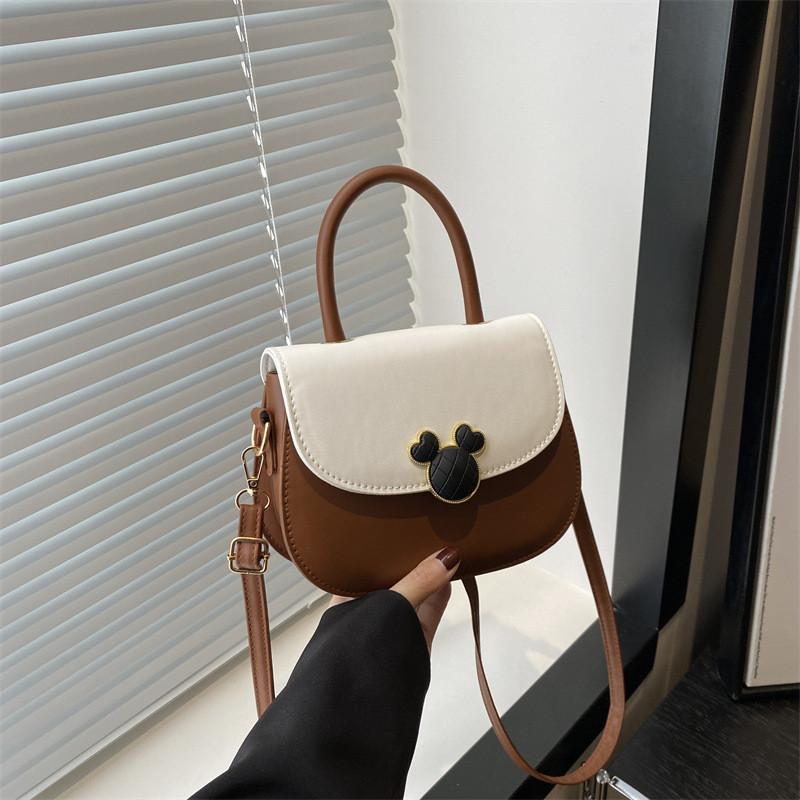 Elegant Synthetic Leather Crossbody Bag For Women In Black White Beige And Brown