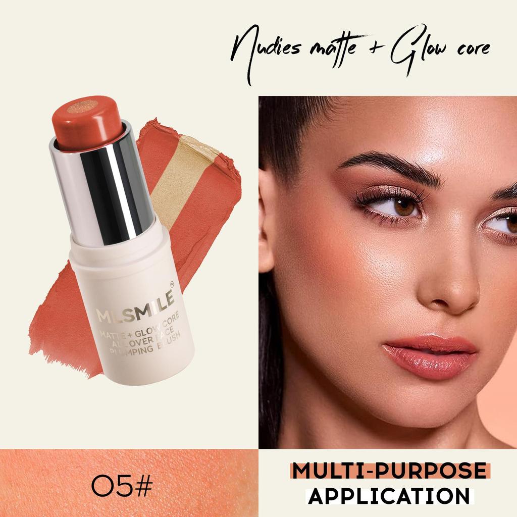 7-color Sandwich Blush Stick, Naturally Brightening And Easy-to-pigment Highlight Stick, Two-color Blush Cream