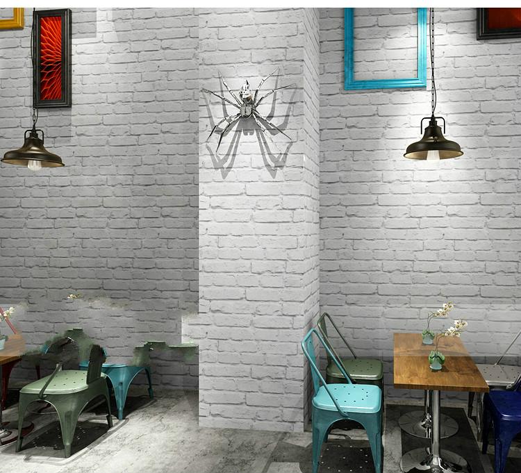 3D White Brick Effect Wallpaper Roll Light Grey Modern Vintage Rustic Vinyl PVC Faux  Wall Paper Living Room Bedroom Decor