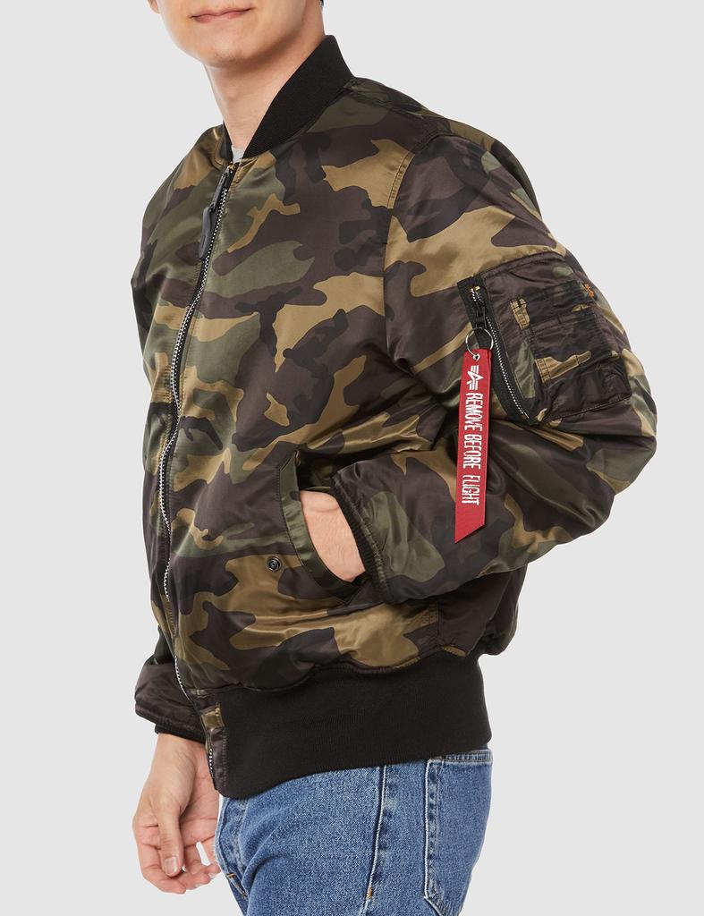 Alpha Industries Nylon US Size L Men's MA-1 Jacket, Spec, 2000-4, D.WOODLAND,