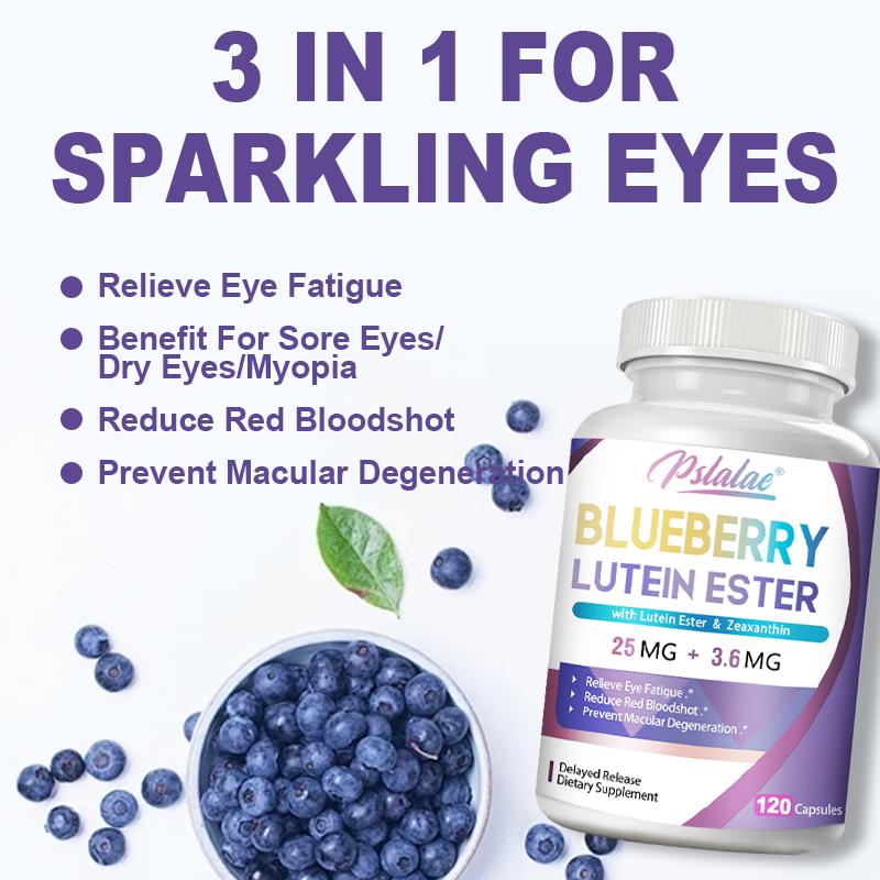 Pslalae - 25mg Blueberry Extract and 3.6mg Lutein Esters with Zeaxanthin - Eye Health