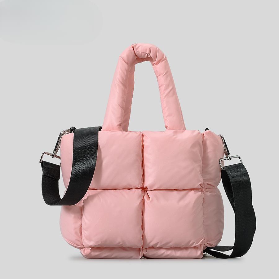 Сумка через плечо из хлопка с перьями, простая мягкая сумка через плечо, квадратная сумка через плечо с наполнителем, женская сумка