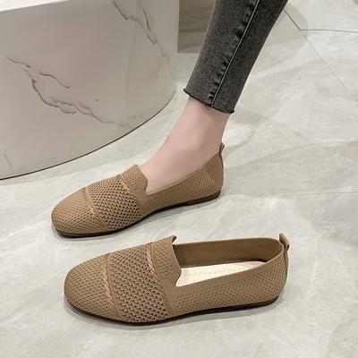 Летняя обувь на плоской подошве, женская весенне-осенняя новая обувь, туфли с круглым носком, туфли на одной педали