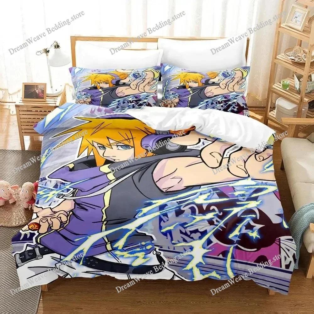 Нэку Сакураба The World Ends with You Комплект постельного белья Комплект пододеяльника Наволочка Одеяло Размер King Queen Для мальчиков Взрослых 741