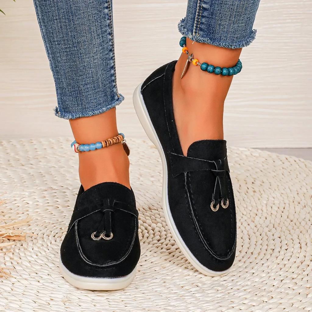 New Loafer Shoes Women Soft Leather Retro Step On Thick Sole Flat Bottom Comfortable Single Designer Shoes Mary Jane Shoes