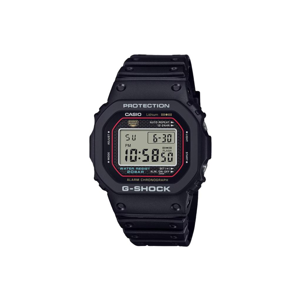 Casio Цифровые часы Унисекс Серый циферблат Водонепроницаемость 200м Кварцевый механизм Ремешок из смолы DW-5000R-1APR