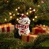 Holiday Home Decor Gifts 2 Pcs Dog Ornaments for Christmas Tree, 2D Flat Acrylic Festive Hanging Decoration Xmas Tree Pendant with Hat And Scarf