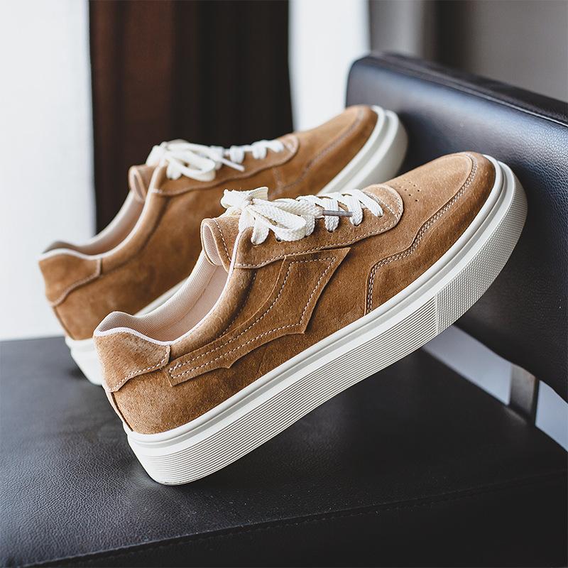 Genuine Leather Men's Casual Shoes Are Versatile for Sports Trendy and Retro Casual Sports Breathable Men Shoes Sneakers  Shoe