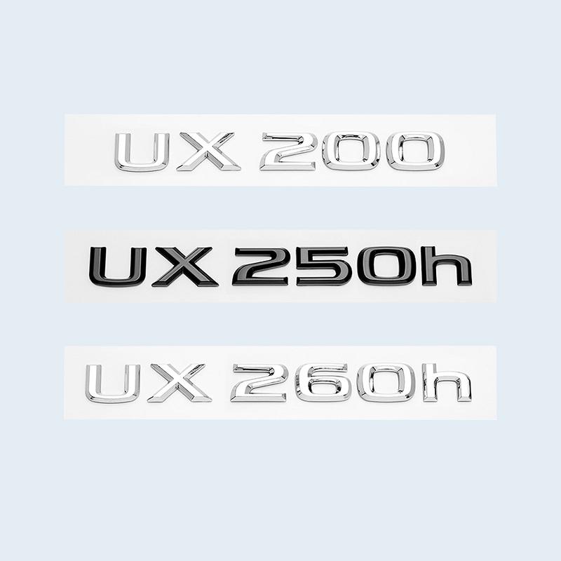 3D ABS Chrome Black UX200 UX250h UX260h Emblem Car Tail Letters Trunk Logo Badge Sticker for Lexus UX Series Accessories