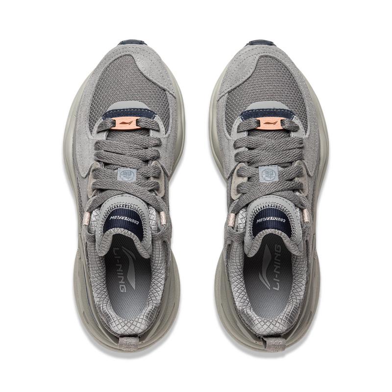 Li Ning CF Origin V4 Удобные прочные дышащие низкие повседневные туфли женские кроссовки серые AGLU290-4
