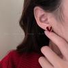 Винтажные Французские Серьги-Гвоздики Красное Сердце - Уникальные Высококачественные Осенне-Зимние Серьги для Женщин 2024