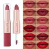 Double Ended Matte Lipstick Waterproof Nude Matte Velvet Glossy Lip Gloss Lip Balm Sexy Red Lip Tint Women Fashion Makeup Gift