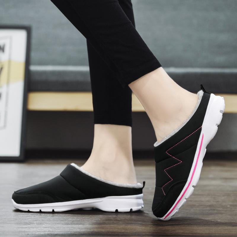 Мужские тапочки Зимние Теплые Плюшевые Домашние Комнатные Тапочки для Пары Водонепроницаемые Мягкие Удобные Зимние Ботинки Мужская Обувь Большой Размер 36-46