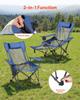 Reclining Camping Chair, 4 Adjustable Positions, Portable Folding Lounger for Adults, Mesh Beach Chair with Headrest & Foot Rest, Supports 220 lbs,