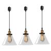 JLOWCO Nordic 3-Light Duct Rail Pendant Light with Clear Glass Shade, Stylish LED Pendant Light, E26 Base, Suitable for Japanese-Style Rooms, Dining