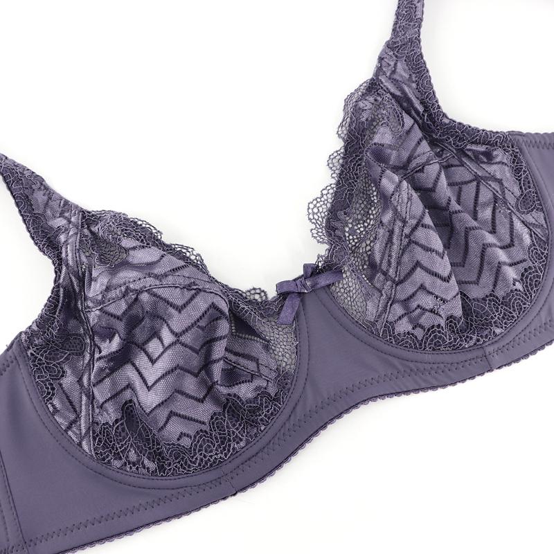 Women Bra C Cup Lace Wired Underwear Ultra Thin Unlined Bras