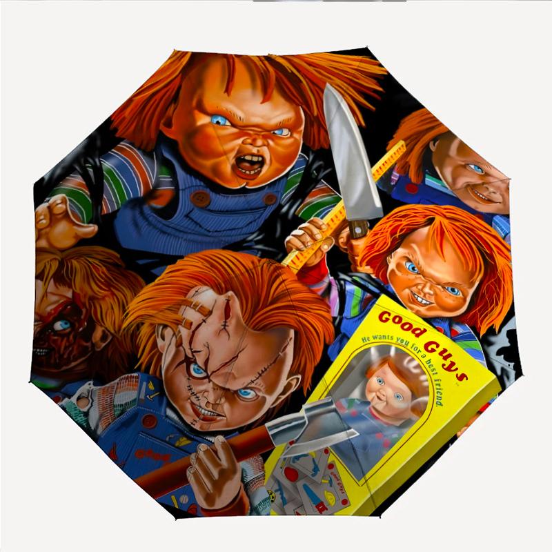 Модный складной зонт Chucky с автоматическим открытием/закрытием. Портативный и складной, идеально подходит для подарка, путешествий и повседневного использования.