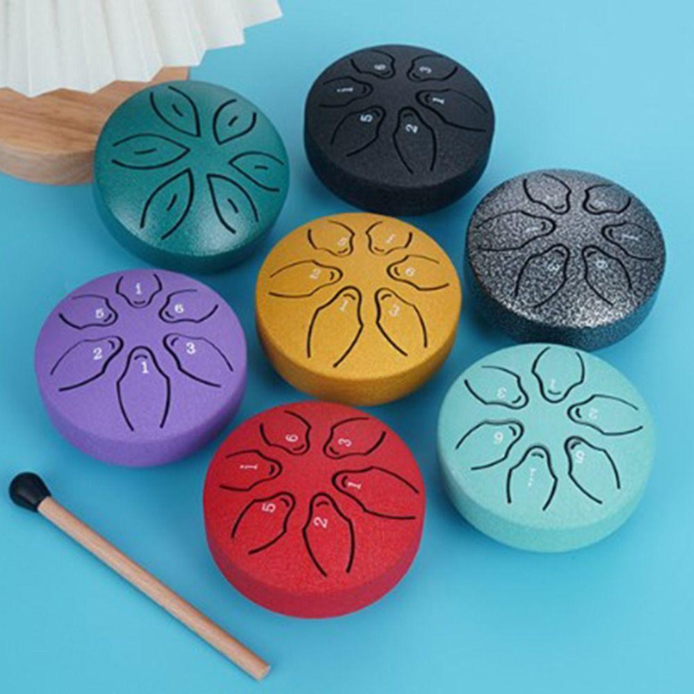 3-дюймовый мини ручной пан барабан 6-тональный медитативный барабан стальной язычковый барабан набор начинающий