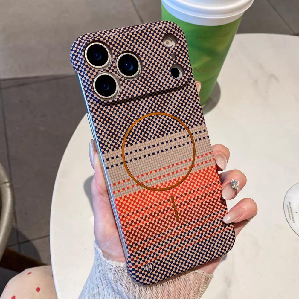 Тонкий безрамочный охлаждающий чехол из кевлара и углеродного волокна для iPhone 17 Air 16 15 14 Plus 13 12 Pro Max 11 Для Magsafe Магнитная ПК-крышка