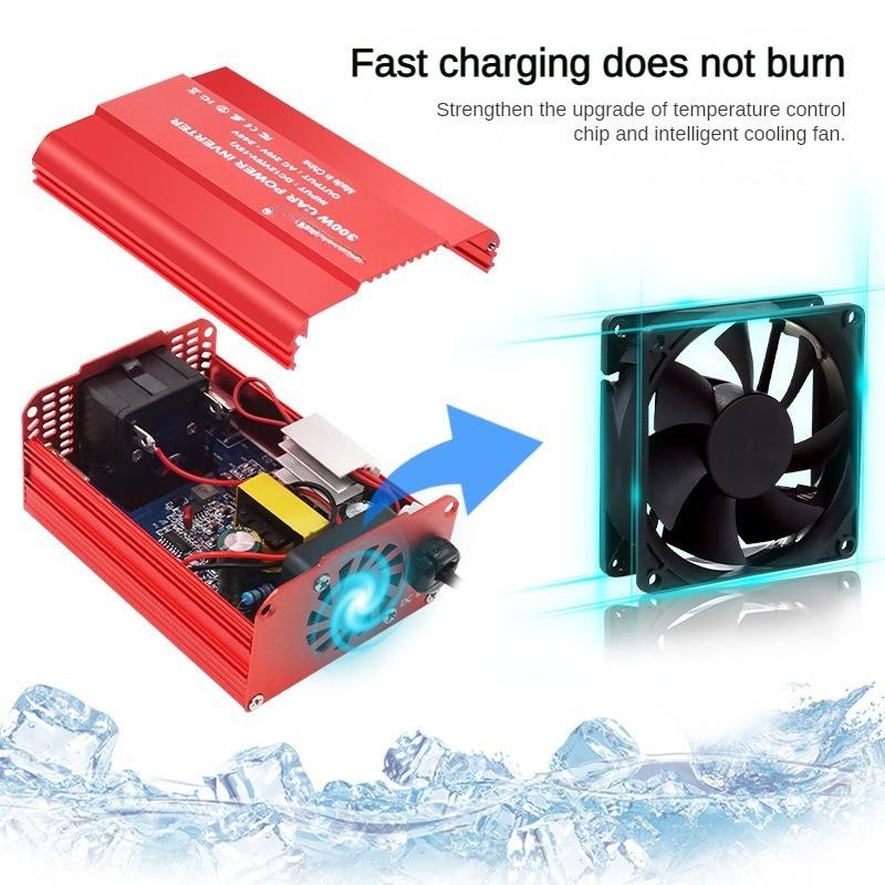 300 Вт Интеллектуальный Автомобильный Инвертор Двойной USB Преобразователь Питания Многофункциональный Портативный Адаптер Питания