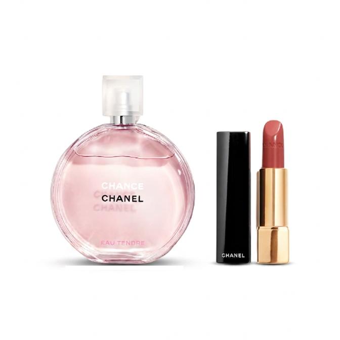 Chanel Наборы косметики Chance Eau Tendre Парфюм с Помадой Туалетная Вода Цветочные Фруктовые