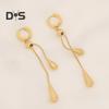 Water Drop Jewelry Adjustable Y Shape Slider Chain Necklace Golden Hoop Earrings for Weddings Parties