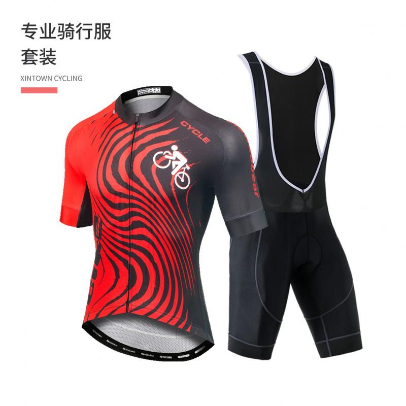 XINTOWN Cycling Short Sleeve Jersey Bib Shorts Set Bike Wear Men