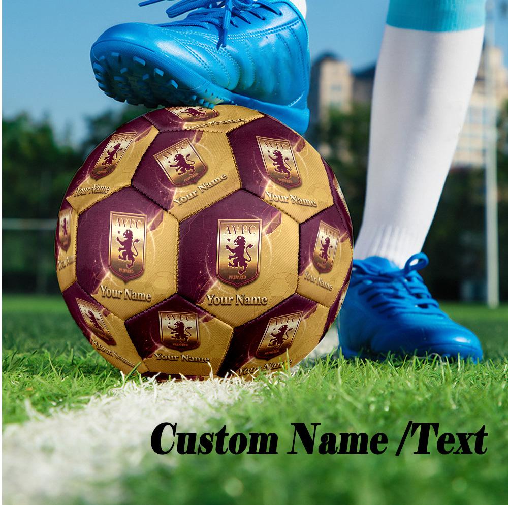 Size 5 Football Custom Name Text, Outdoor Training Soccer BallAston Villa