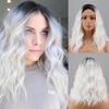LISI HAIR Женский коричневый смешанный блондин волнистый парик до плеч без челки из синтетического волокна, волнистый парик спереди, повседневная одежда