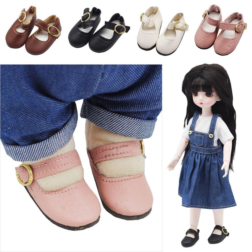 Wearing 15cm Cotton Doll Leather Shoes Play House Accessories Differents Color 1/6 Doll Boots