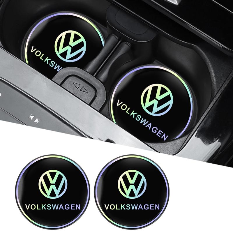 SBD-Laser-VW Car Laser Coasters Cup Slot Mat Beverage Holder Pad For Volkswagen Golf 6 Tiguan Polo Golf 7 Jetta Sticker zj1