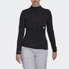 Adidas New Long Sleeve T-Shirt With Logo On High Collar Women Tops Black HM2838