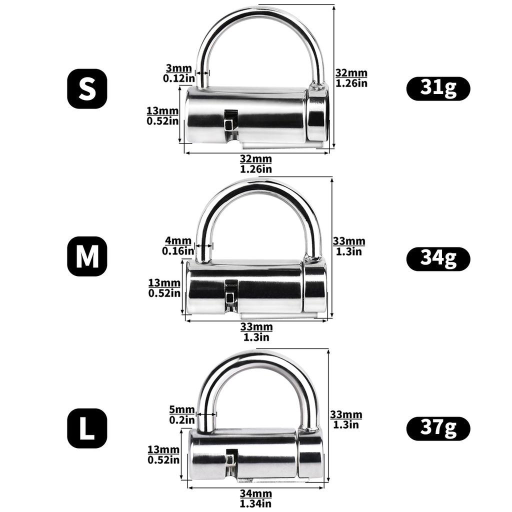 SMMQ Stainless Steel PA Piercing Chastity Lock Ring For Men Women Glans Vulva BDSM Restraint Adult Game Chastity Device