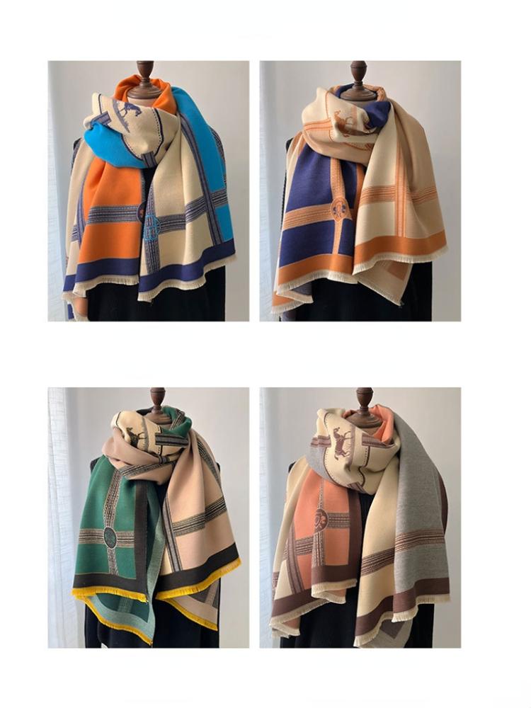 Fashion Shawl Cashmere Winter Warm Scarf For Women Design Neckerchief Pashmina Head Scarves Wrap Femal Bandana
