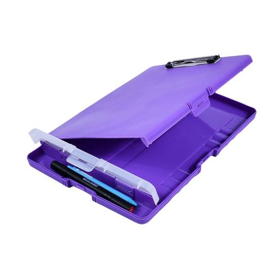 File Folder Organizer with Strong Lock Non-Slip Clips Hanging Holes 3-in-1 Clipboard Pencil Case File